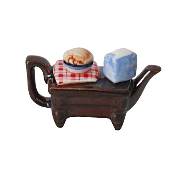 Vintage Mini Miniature Paul Cardew Baking Stand Cupboard Tea Pot Teapot - Picture 3 of 7